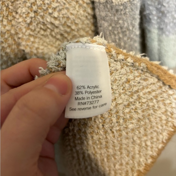 NINE WEST Open Front Cozy Soft Neutral Cardigan - Picture 6 of 6